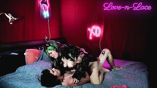 Cute cosplay E Girl wants to ride dick, uses big tits to get a cum dripping pussy creampie