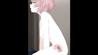 Pink hair girl gets a creampie