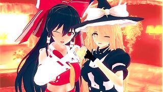 TOUHOU HENTAI REIMU HAKUREI AND MARISA KIRISAME COMPILATION