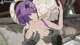 Candace Genshin Impact Sex with Hilichurls Hentai Outside Camp Big Boobs Cumshot MMD 3D Purple Hair