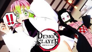 MITSURI & NEZUKO LESBIAN HAVE FUN IN THE BEDROOM - HENTAI 3D + POV