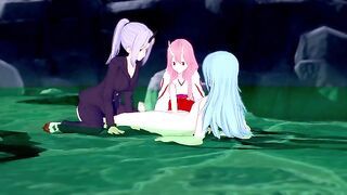 Shuna and Shion ambush Rimuru in the hot springs | The time I got reincarnated as a slime Parody
