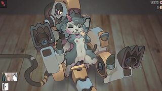 Yu crossing animals - cute furry fucking with robot t-rex