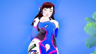 D.VA COVERED IN CUM! Overwatch 3D HENTAI