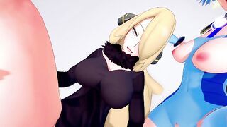 HOT THREESOME WITH CYNTHIA AND CLAIR - 4K POKEMON PORN
