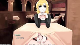 Getting Footjob by a Femboy in a Public Place - Hazelnut Cafe #3