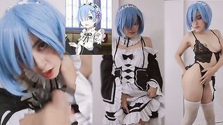 Fucking my otaku schoolgirl stepsister with Rem cosplay from re:zero