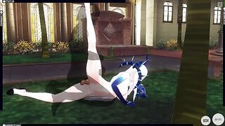 3D HENTAI fucked Diabla in the garden and cum inside her