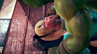 beautiful princess creampie to the big monster - 3d hentai animation