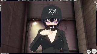 3D HENTAI Watch Dogs: Legion girl masturbating outdoors