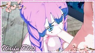 Mitsuri Kanroji deep throating cock and swallowing cum (Demon Slayer Hentai)