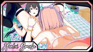 Yuigahama Yui loves eating Yukinoshita's pussy - OreGairu Lesbian Hentai