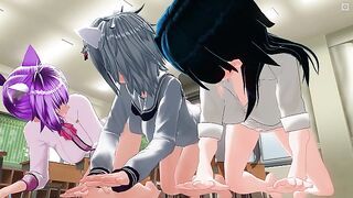 3D HENTAI group sex in the classroom