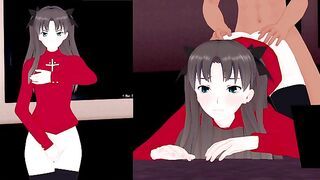 [VR 360 4K] Rin Tosaka Fate/stay night Showing off the pussy