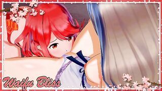 Pyra licking Nia's pussy. (Xenoblade Chronicles 2 Hentai)