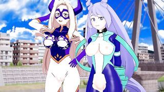 My Hero Academia Nejire and Mt Lady GET CREAMPIED Threesome POV Hentai
