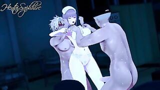 Makima Get Caught By Security And Was Gangbanged Threesome, DP, Chainsaw Man