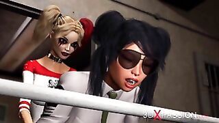 Hot Sex In Jail! Harley Quinn Fucks A Female Prison Officer