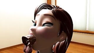 3D Anna From Frozen Blowjob No Sound