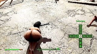 Modded Fallout Girl With Huge Ass Gets Naked Outdoors
