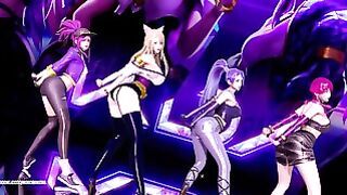 MMD Stellar – Marionette Kpop Striptease Dance Ahri Akali Kaisa Evelynn Seraphine Kda Popstar