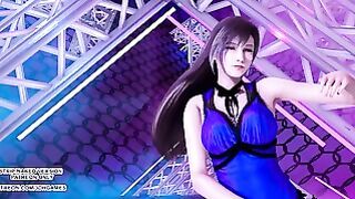 MMD T Ara – Numbernine Aerith Tifa Lockhart Purple Dress Final Fantasy 7 Remake Hot Kpop Dance
