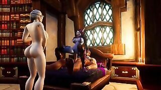 Night Elf Take Turns Riding A Big Dick With A Hot Blonde Milf Warcraft Parody