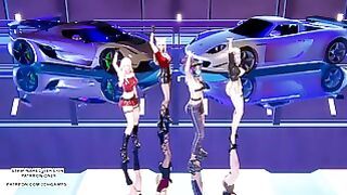 MMD Blackpink – Shut Down Ahri Seraphine Kaisa Evelynn Sexy Kpop Dance League Of Legends Kda