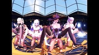 Genshin Impact – Group Dance & Orgy Uncensored Hentai 4K MMD