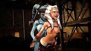 Ahsoka Tano Gets Creampied By Futa Aayla Secura – Star Wars Inspired 3D Porn