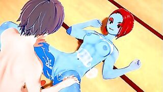 Undertale – Lucky Guy Creampies Undyne On The Beach