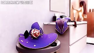 Mona Genshin Impact Plays With A Dildo