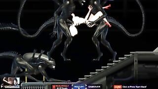 Alienquest-Eve – Big Breasts Blondie Get By BBC Alien