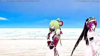 Genshin Impact: MMD Rockabye Rosaria, Kuki Shinobu .