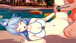 Goddess Aqua Has Fun In Her New Bikini