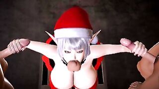 Busty Elf Is Penetrated At Christmas By A Few Locals