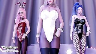 MMD Tara – Bunny Style Ahri Kaisa Seraphine Sexy Kpop Dance League Of Legends Kda 4K 60Fps