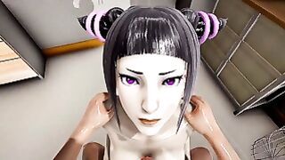 Street Fighter: Juri Sex In The Bathroom + Creame + Titjob