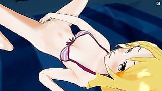 3D Hentai Yamada Elf Masturbates At Night Beach To Orgasm