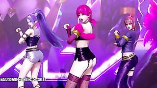 MMD Black Pink – How You Like That Hot Striptease Ahri Akali Evelynn Kaisa League Of Legends Kda