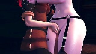 Dark And Light Elf Masturbate Pussies To Each Other