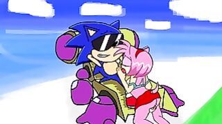 Amy Gives Sonic A Sloppy Blowjob