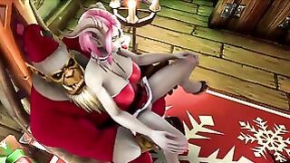 Sexy Demon Girl Rides Orc Santa’s Dick Warcraft Parody