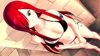Fairy Tail Erza Scarlet Anime Hentai 3D Compilation