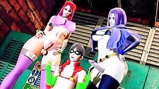 Teen Titans Futas Raven And Starfire Fucks Robin In Ass