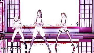 MMD Waiting For A Chance To Pounce Hot Naked Dance Marie Rose Mai Shiranui Misaki Doa