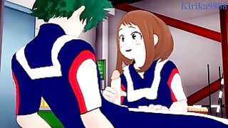 Ochako Uraraka Plays Hard With Izuku Midoriya’s Penis In The Warehouse. – My Hero Academia Hentai