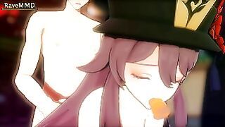 Hu Tao Gets Double Penetrated