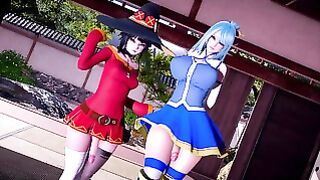 Futanari Hentai Futas Aqua And Megumin Fucking Each Other