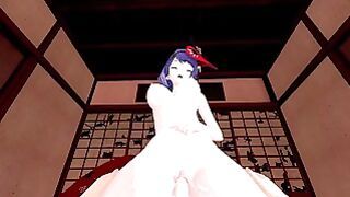 Kujou Sara Genshin Impact 3D Hentai Part 7/9